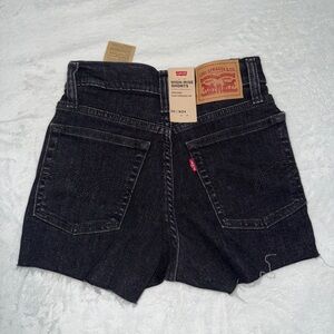 Levi's Women's High Waisted Black Denim Shorts